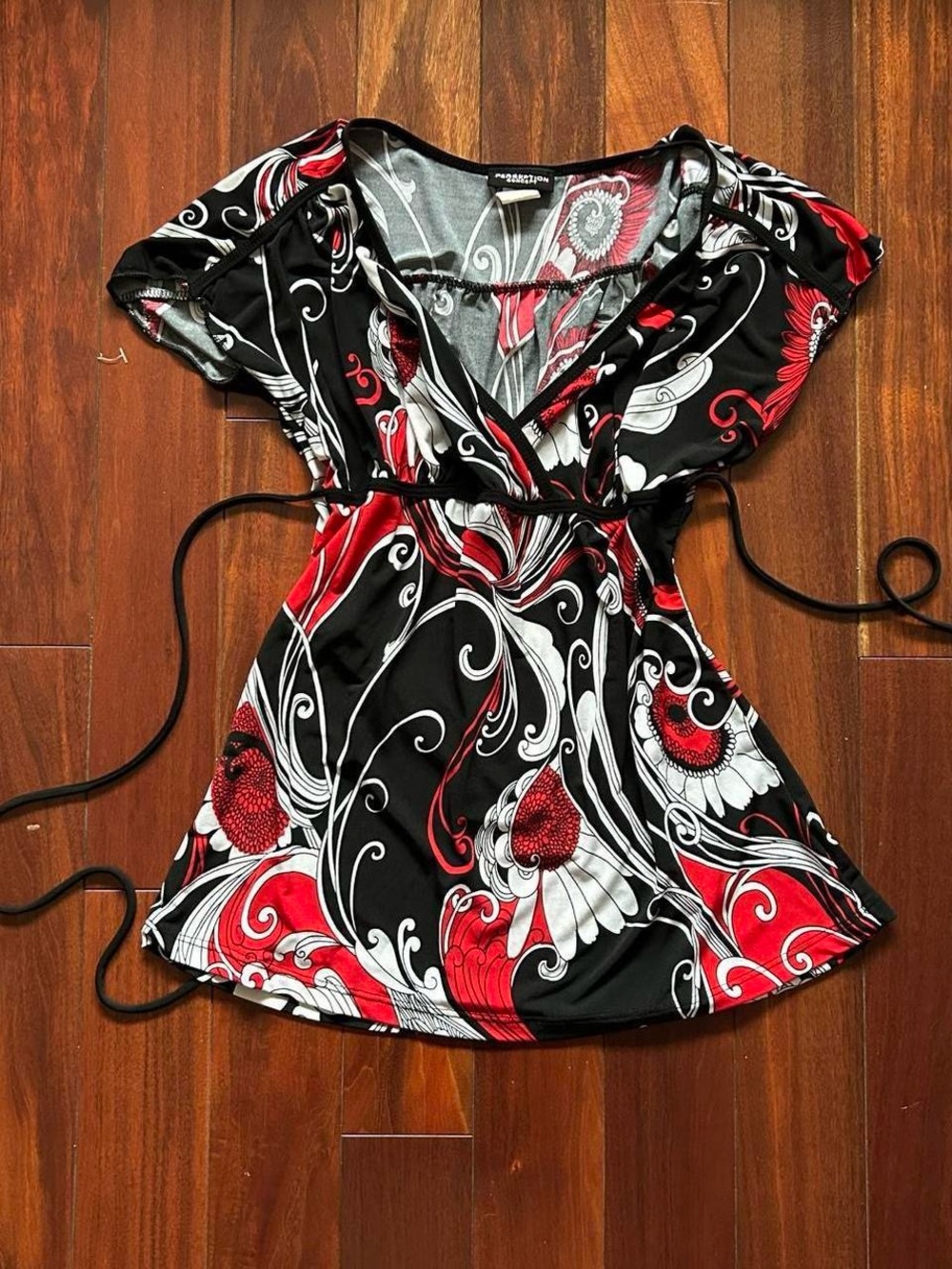 Red Paisley Floral Blouse